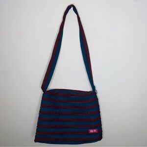 Zip-It Cross Body / Shoulder Purse From Zippers Blue and Maroon Bag